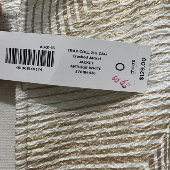 Chico's Traveler's Crushed Jacket Women's Chico's Size 0 US size 4 Small New - Picture 12 of 16